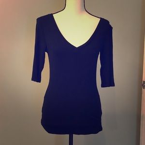 Michael Stars Basic Black Tee 3/4 length sleeves